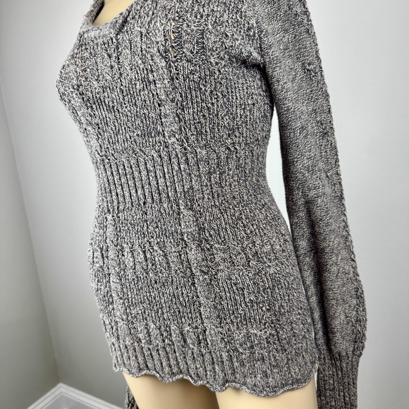 DKNY Jeans Hooded Sweater Size M ‎ Brown Knit - Picture 10 of 16